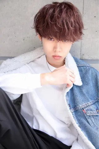 ショート カラー メンズ 赤み消し🌿 透明感カラー🫧のヘアスタイル