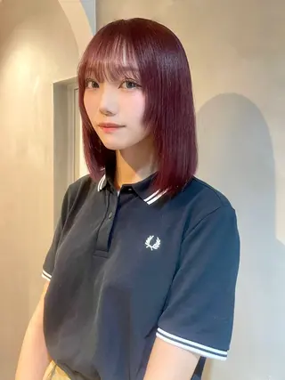 ミディアム カラー カノン/アニオタ🧡 暖色/酸性ストレートのヘアスタイル