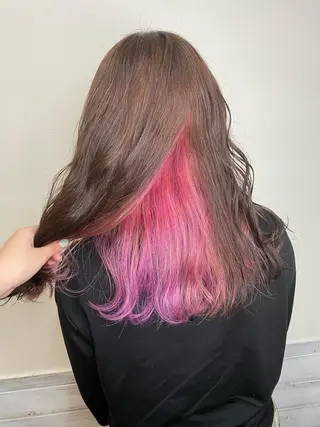 セミロング カラー ヘアアレンジ アイラッシュ/美容室 個室/瀬戸 一菜のヘアスタイル