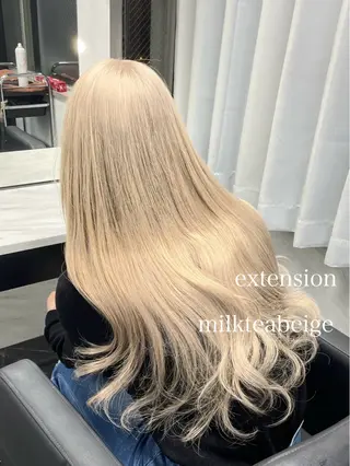 ロング カラー エクステ🩵ブリーチ 韓国ヘア🩵KAEのヘアスタイル