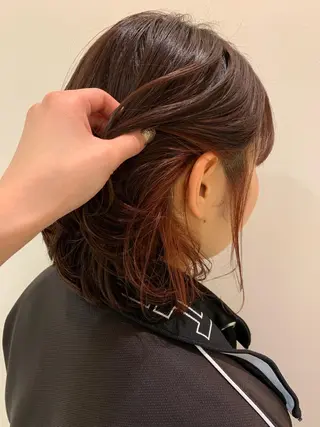 ミディアム カラー 顔まわりカット✄ ベージュカラー🧸のヘアスタイル