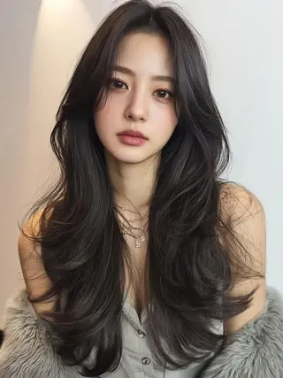 ロング レイヤー/顔周り🌈 韓国特化 ヒトミ☁️のヘアスタイル