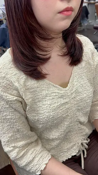 ミディアム 名駅/艶韓国風ヘア miyabiのヘアスタイル