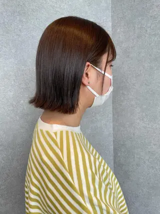 ショート gotoday　shaire　saron所属・miu. ボブ/透け感カラーのヘアスタイル