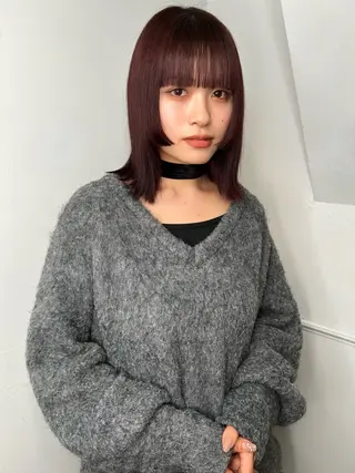 セミロング カラー land所属・透明感カラー/レイヤ ー🌙Honokaのヘアスタイル