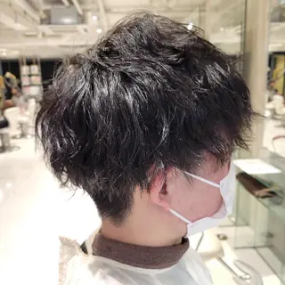 ミディアム パーマ 韓国風パーマ、白髪ぼ かし　マキノタカユキのヘアスタイル