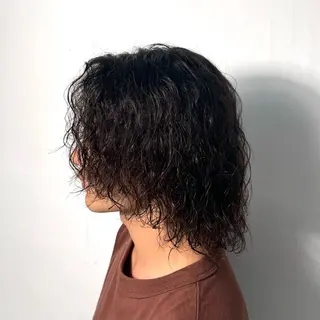 ミディアム パーマ メンズ 柏メンズカットパーマ NO.1タイチのヘアスタイル