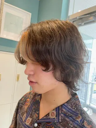 ミディアム メンズ 🌈艶カラー× メンズパーマ永埜🌈のヘアスタイル