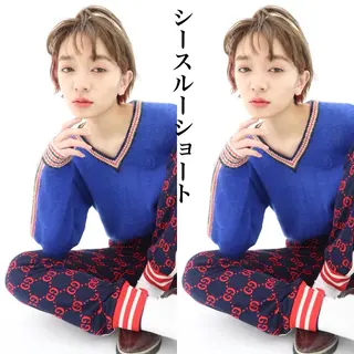 ショート カラー パーマ Memories水天宮前所属・花渕 俊彦のヘアスタイル