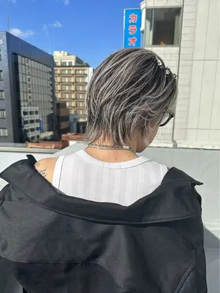 メンズ 韓国レイヤー外国人風 透明感カラー髪質改善のヘアスタイル