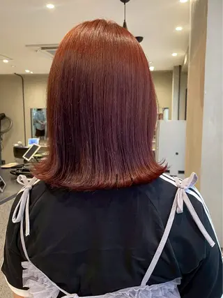 ミディアム カラー 紅/艶カラー/ 透明感カラーのヘアスタイル