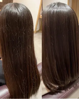 ミディアム 韓国風パーマ❁ fu-ka❁艶カラーのヘアスタイル