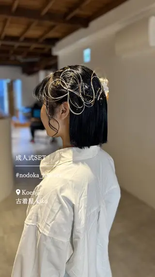 ショート ヘアアレンジ お呼ばれセット🕊️ 高円寺/太田和のヘアスタイル