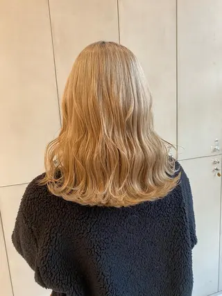 セミロング カラー ｱｵﾇﾏﾐﾕ☁️ /ボブ/ハイトーン/のヘアスタイル