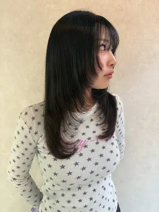 セミロング 心斎橋/レイヤー/W カラー/Haruhiのヘアスタイル