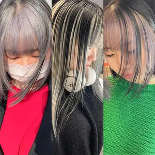 ミディアム カラー 💜ハイトーン💛 マジカルかいちゃんのヘアスタイル