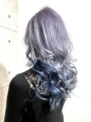 ロング カラー 韓国風/小顔レイヤー /艶カラーのヘアスタイル