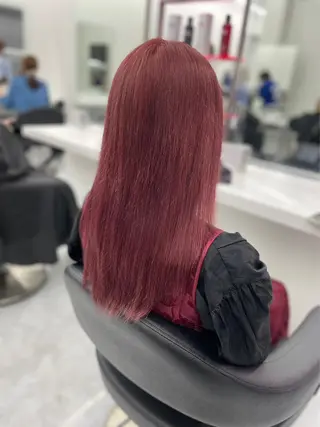 ミディアム ❤︎ワンホンガーリー なハイトーンヘア❤︎のヘアスタイル