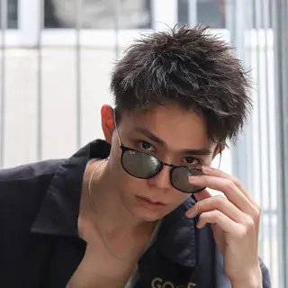 ショート カラー パーマ メンズ シースルーマッシュ/ メンズ/KYOHEIのヘアスタイル