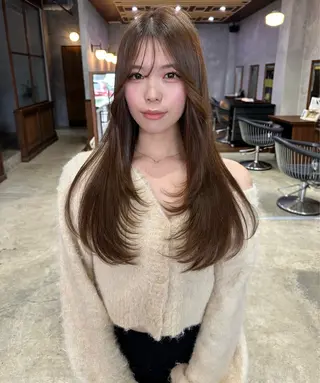 ロング 韓国ヘア/透明感 カラー/金子 愛優のヘアスタイル
