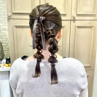 ヘアアレンジ ハイトーンカラー/ 長さだし🐇きょうかのヘアスタイル