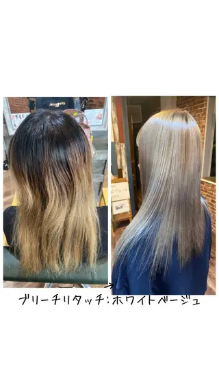 セミロング カラー ハイライト/インナー /ブリーチ/レイヤーのヘアスタイル