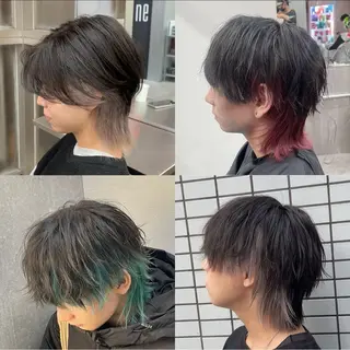 カラー メンズ ニュアンス/フェザー /ウルフ/伶馬のヘアスタイル