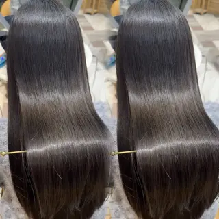 ロング 服部大地/ブリーチ 無しWカラー髪質改善のヘアスタイル