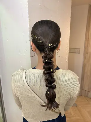 ロング ヘアアレンジ ♛︎ きっか ♛︎ ヘアアレンジ🩵のヘアスタイル