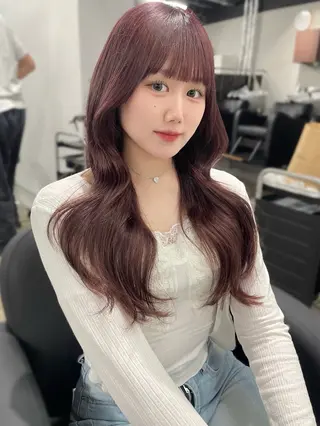 ロング レイヤーカット/ 縮毛矯正/ミサキ💐のヘアスタイル