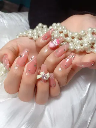 ネイル ネイルサロンAiri 長さ出し·シンプルのネイルデザイン