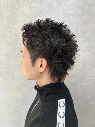 ショート パーマ メンズ パーマ/ハイトーン 🌀中川航亜🌀のヘアスタイル