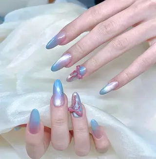 ネイル 🎀erika 長さだし💗モチ最高のネイルデザイン