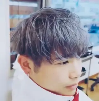 ミディアム メンズ 焼津メンズパーマ特化 大石雄生のヘアスタイル