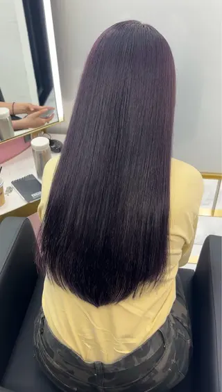 ロング ラベンダーカラー /巻き/WAKANAのヘアスタイル