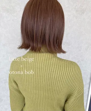 ミディアム カラー 小田 莉加子のヘアスタイル