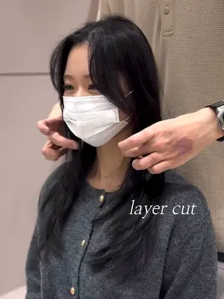 ロング カラー レイヤー/顔周り /透明感🩶高橋大のヘアスタイル