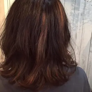 ミディアム カラー パーマ 金崎 新吾のヘアスタイル