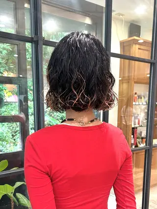 ショート パーマ ボブレイヤー/ ブリーチ/miyuuのヘアスタイル