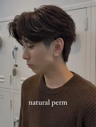 ショート カラー パーマ メンズ キッズ 栄💗レイヤーカット ｜韓国風｜haruのヘアスタイル