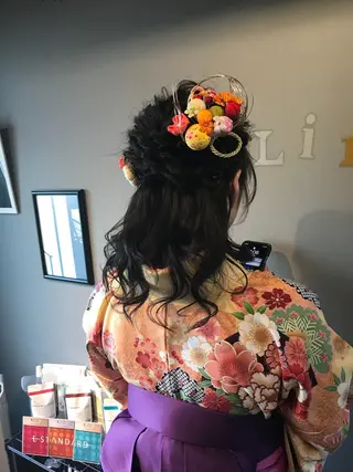 ミディアム ヘアアレンジ ハイライト/髪質改善 ans/黒木 和大のヘアスタイル