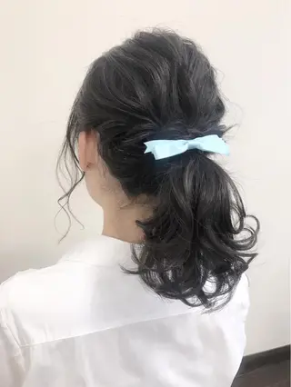 セミロング ヘアアレンジ 沢田 瞳のヘアスタイル
