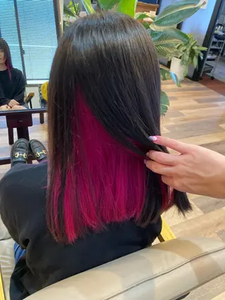 セミロング カラー 中野 紹江のヘアスタイル