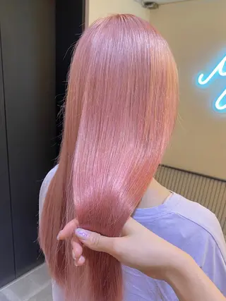 ロング カラー 艶ピンク*ヘアセット 🌙shioriのヘアスタイル