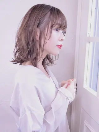 セミロング カラー パーマ 小顔ショート✁ ⁂Yukari⁂のヘアスタイル