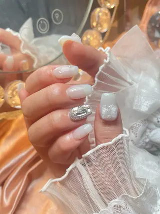 ネイル 23時まで❤︎韓国、 ワンホンネイルのネイルデザイン