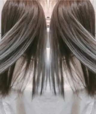 ロング カラー パーマ チビ編み込みエクステ シールEXどぅ〜すのヘアスタイル