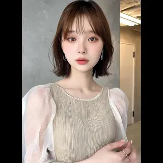 ロング 絹髪矯正/艶カラー /透明感/石田桃子のヘアスタイル