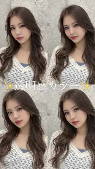 セミロング カラー ✨️艶髪/透明カラー /REIYA✨️のヘアスタイル