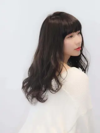 セミロング カラー パーマ 🌈ウルトワ水素 髪質改善naru🌈のヘアスタイル